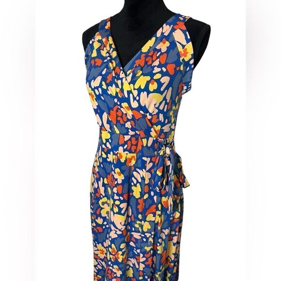 NWT 41 HAWTHORN FLORAL/TROPICAL FAUX WRAP MAXI DRESS WOMENS SIZE LARGE - Picture 6 of 13
